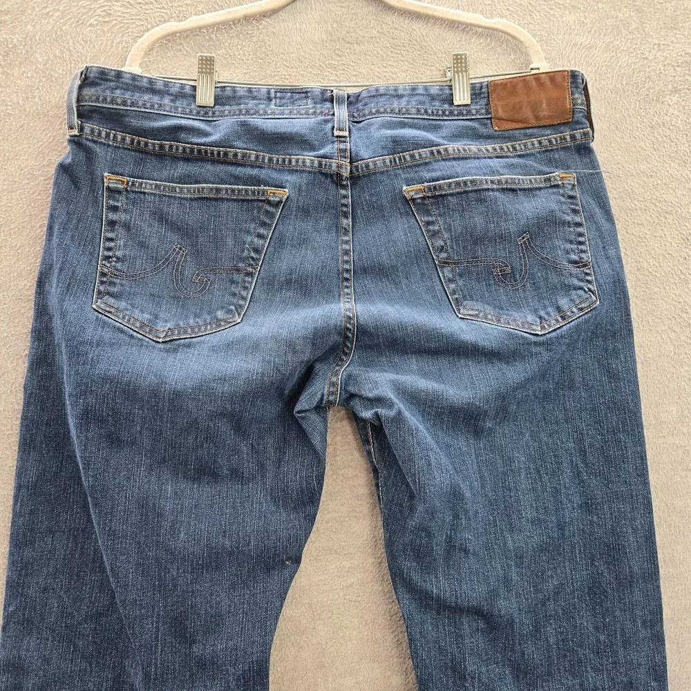 AG Adriano Goldschmied Men Jeans 38x34 Blue Denim Straight Mid‎ Rise